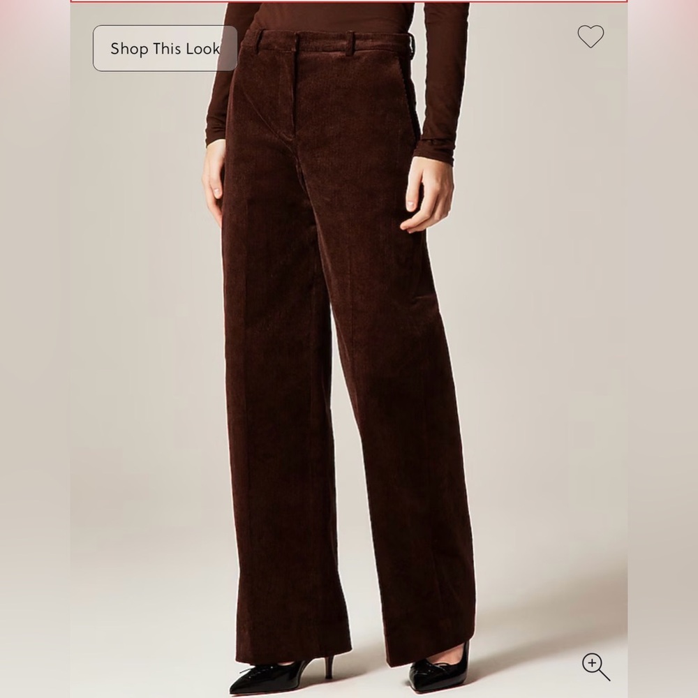 J.Crew Wide Leg Trousers in Stretchy Cordoruy. Brown‎ Pants. Size 4. NWT - Picture 9 of 11
